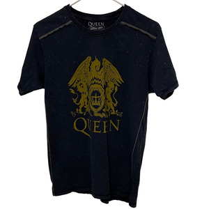Unisex Queen Dark Blue and Gold Graphic Tee Size Medium